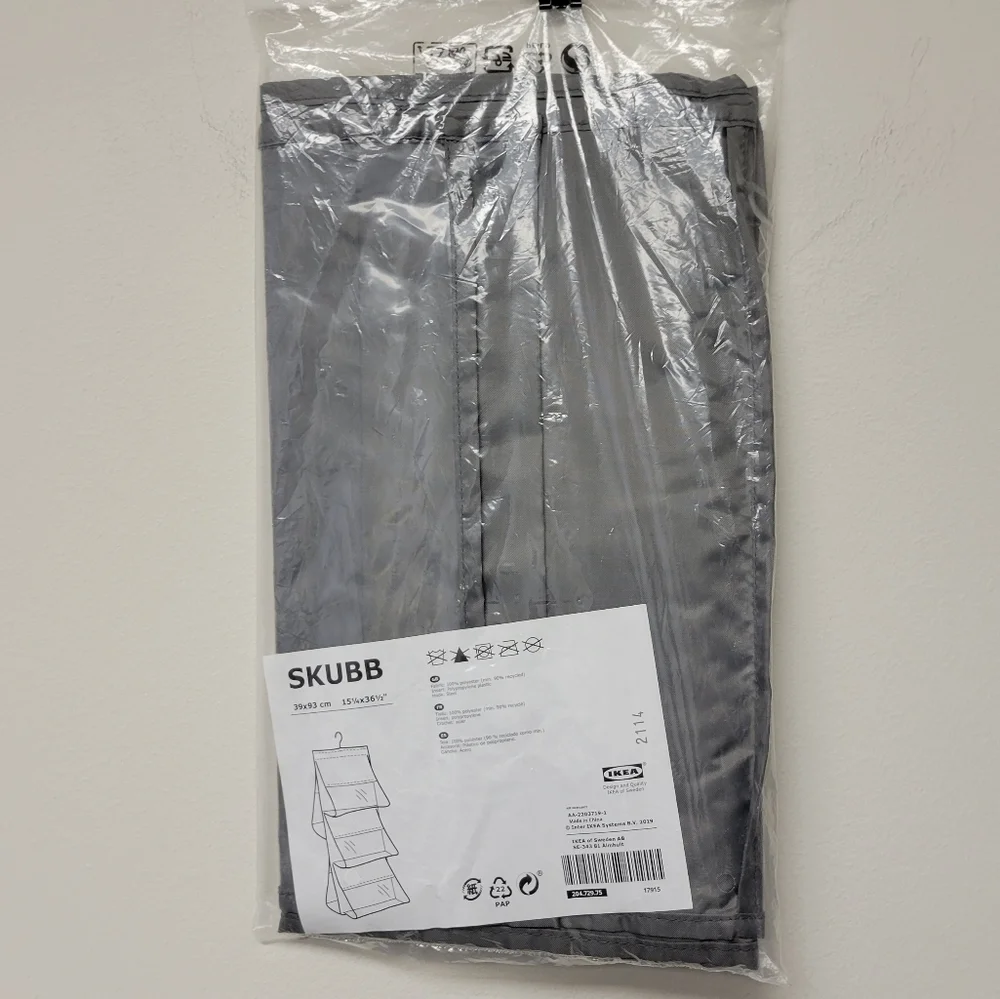 Ikea SKUBB Hanging handbag organizer dark gray